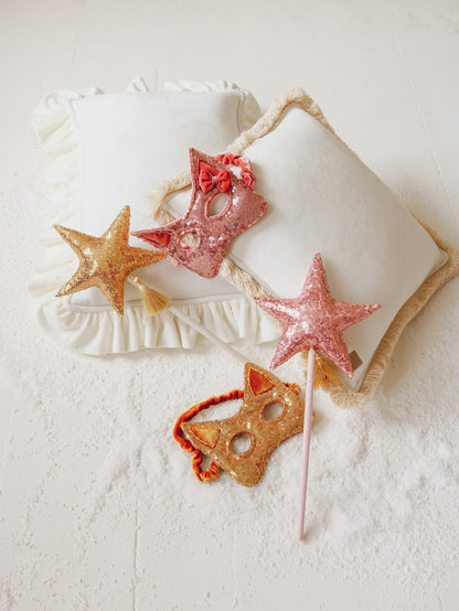 Soft baby-safe velvet lining of the Pink cat costume mask