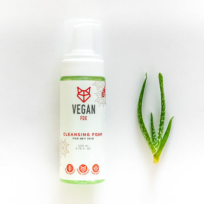 Vegan Fox Cleansing Foam for Dry Skin, 200 ml gentle facial cleanser for a fresh complexion - That Green Store