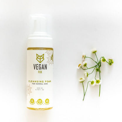 Vegan Fox Cleansing Foam for Normal Skin, 200 ml gentle facial cleanser for a fresh complexion - That Green Store