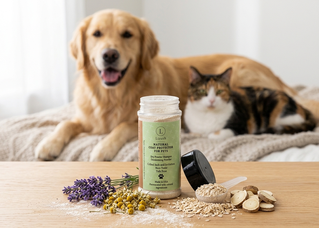 Natural Coat Protector for Dogs & Cats – Grooming Powder-0