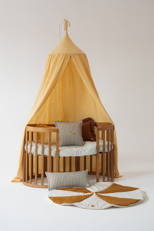 Moi Mili premium cotton canopy in butter yellow color