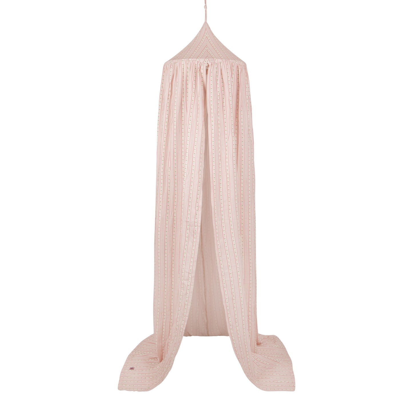 Moi Mili premium cotton checkered canopy in warm rust tones