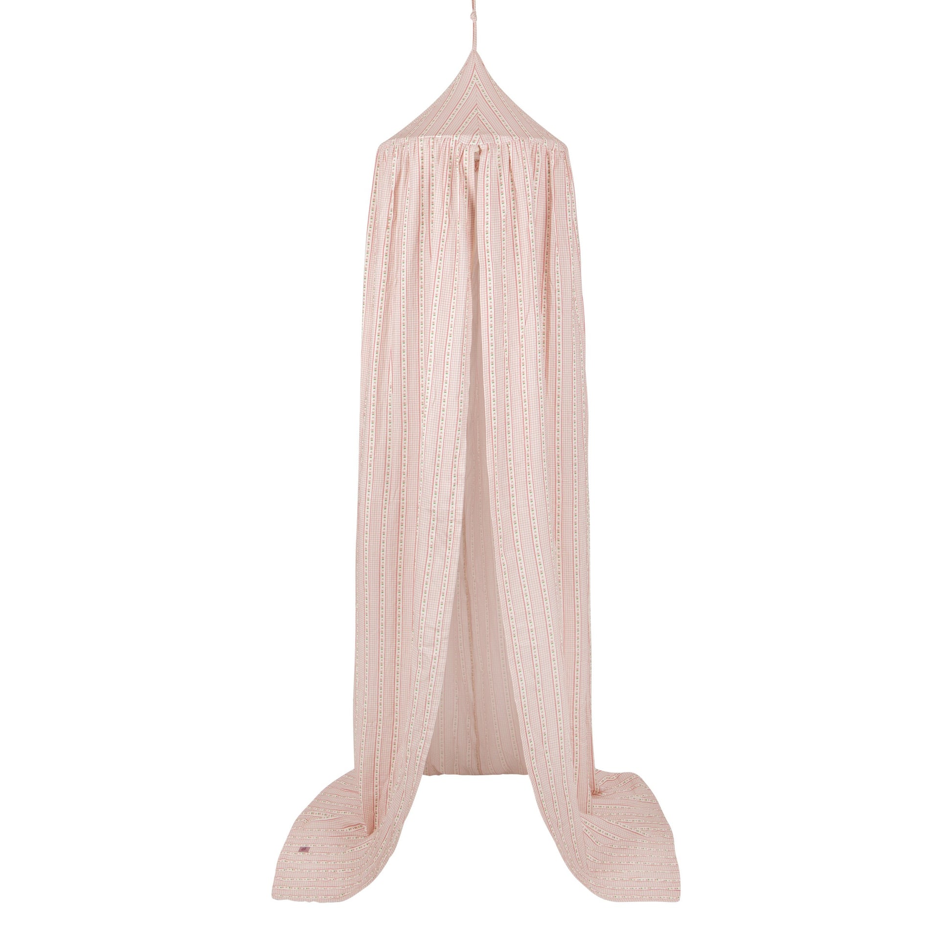 Moi Mili premium cotton checkered canopy in warm rust tones