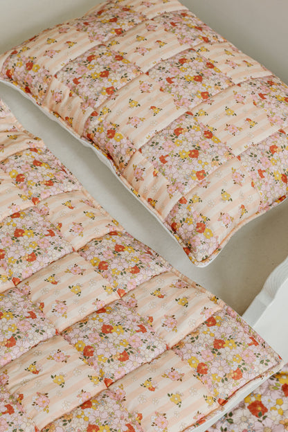 Soft breathable cotton fabric detail for the Spring Garden small baby set