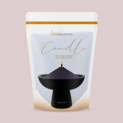 Candledust Dark Lilac unscented pearled candle sand in a 1kg resealable refill pouch