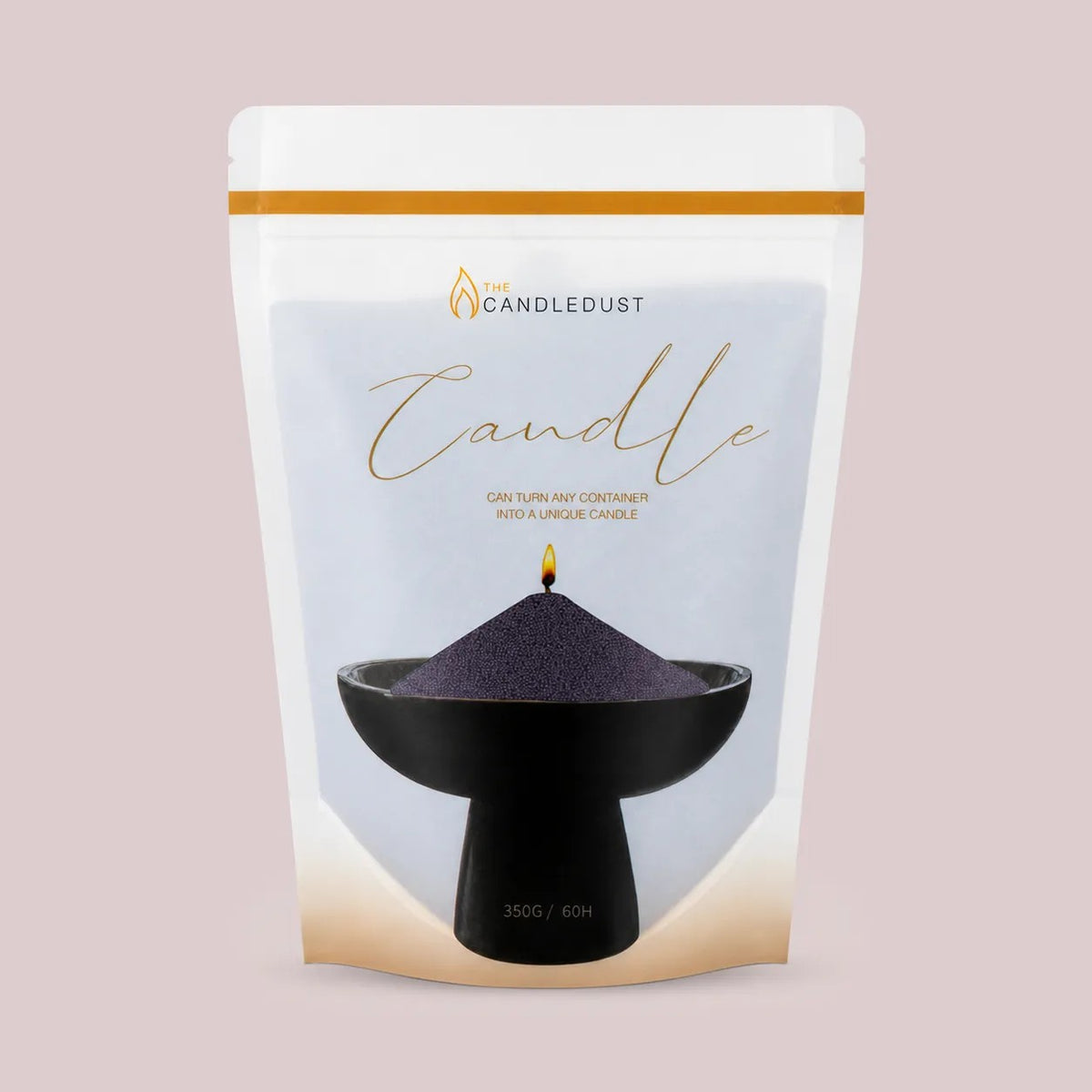 Candledust Dark Lilac unscented pearled candle sand in a 350g resealable refill pouch
