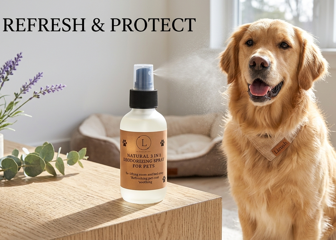 Natural Pet Deodorizing Spray – Freshening Mist for Dogs & Cats-0