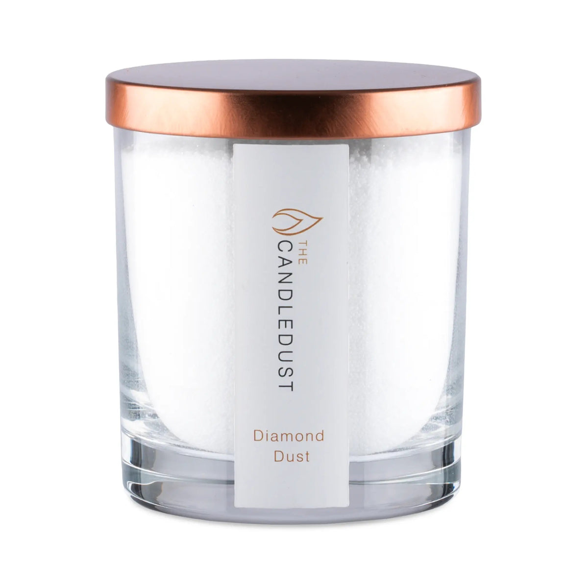Candledust Diamond Dust scented pearled candle in a 160g glass jar with cotton wick