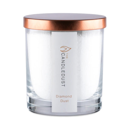 Candledust Diamond Dust scented pearled candle in a 160g glass jar with cotton wick
