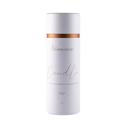 Candledust Diamond Dust scented pearled candle sand in a 650g cylindrical packaging tube with cotton wicks