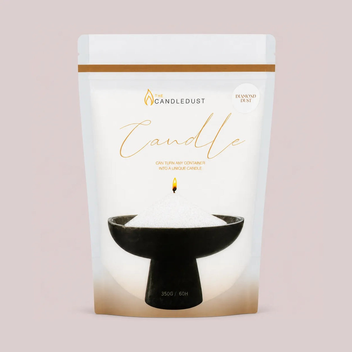 Candledust Diamond Dust luxury scented pearled candle sand in a 350g resealable refill pouch