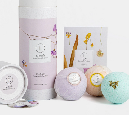 Natural Bath Bomb Gift Set – 3 Aromatherapy Bath Bombs-1
