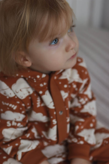 Eared Jumpsuit for Babies and Kids - Cinnamon Sheep