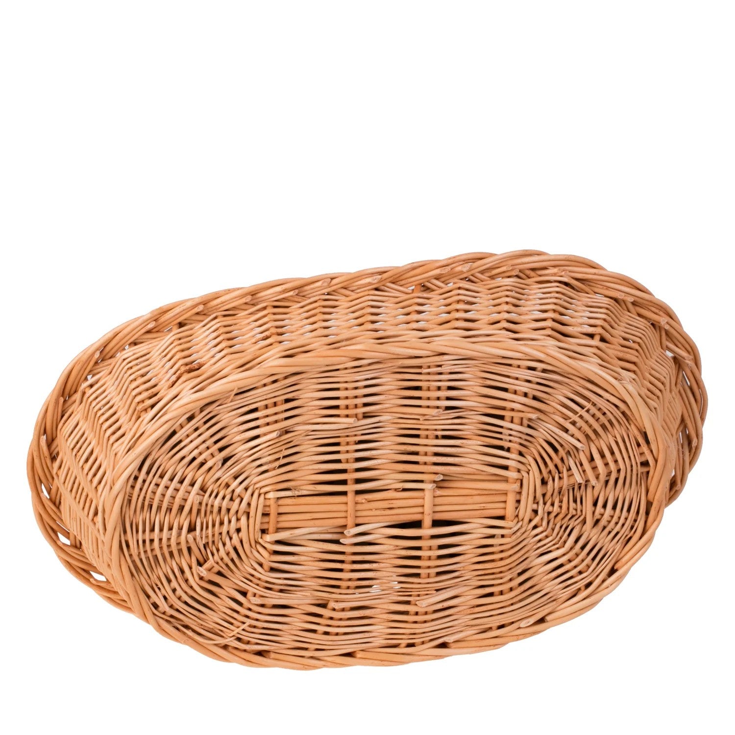 Enovia Natural Wicker Dog Bed With Grey Cushion, 65x46 cm