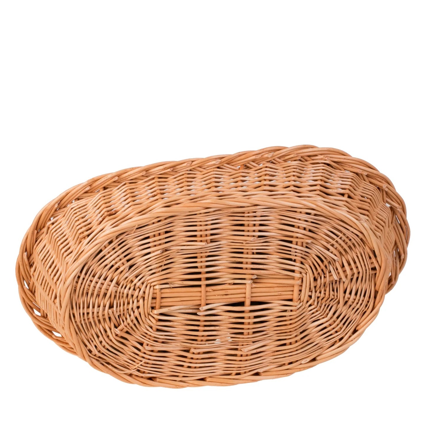 Enovia Natural Wicker Dog Bed With Grey Cushion, 80x60 cm