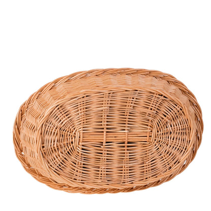 Enovia Natural Wicker Dog Bed With Black Cushion, 75x57 cm