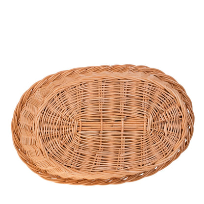 Enovia Natural Wicker Dog Bed With Grey And Pink Cushion, 80x60 cm