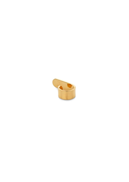 Minimalist gold Flat Upper Ear Cuff shown in detail on a white background.