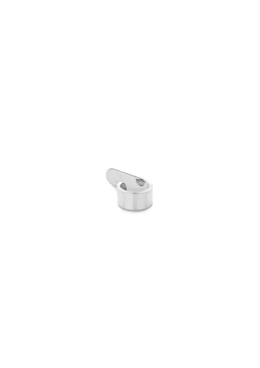 Minimalist silver Flat Upper Ear Cuff shown in detail on a white background.
