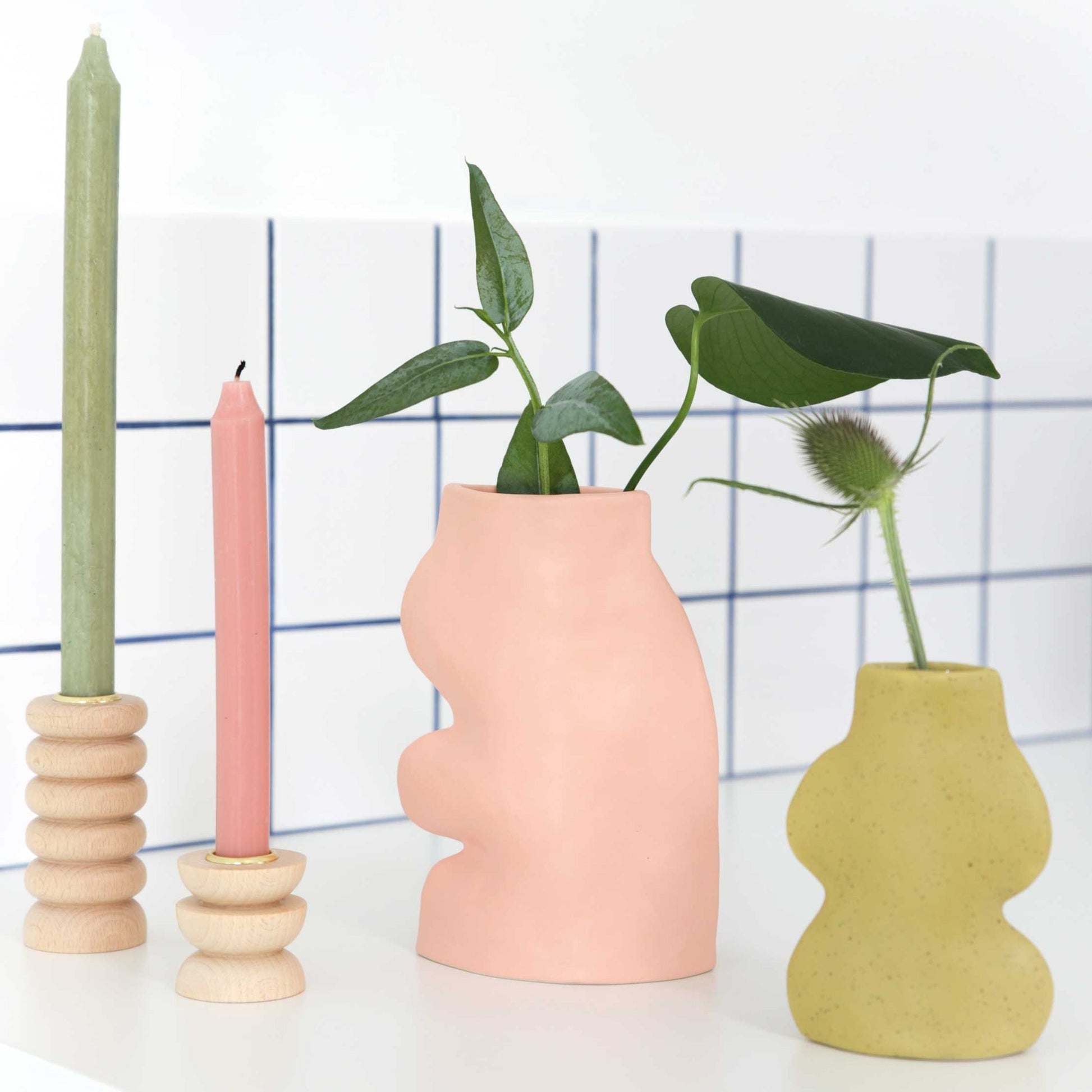 Fluxo Ceramic Vase Large - Pink