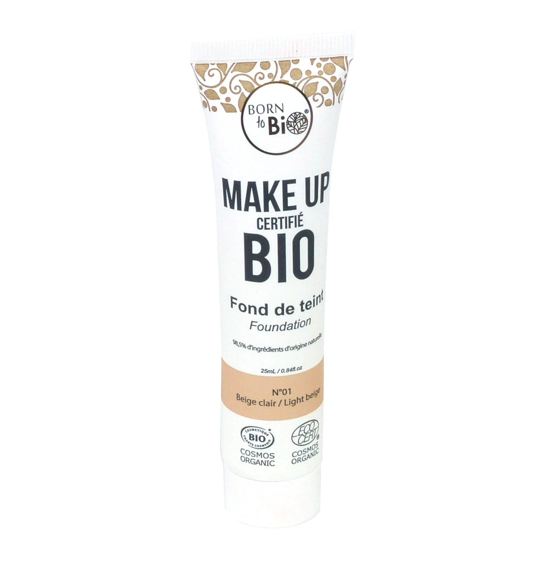 Born to Bio Organic Foundation - Breathable Natural Coverage - Bio-certified - Light Beige