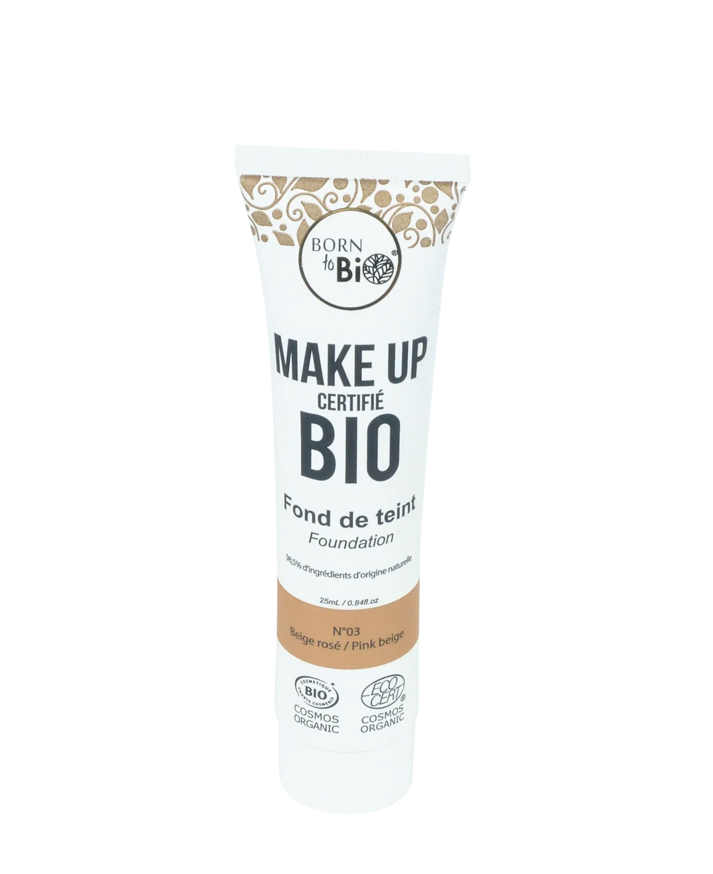 Born to Bio Organic Foundation - Breathable Natural Coverage - Bio-certified - Pink Beige