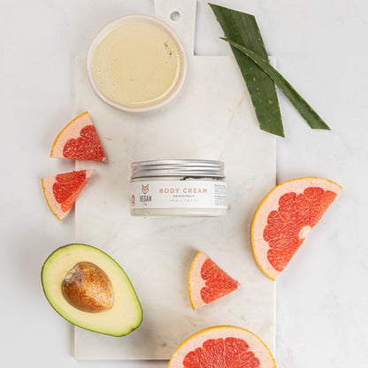 Detail of Vegan Fox Grapefruit Body Cream, 200 g natural vegan skincare product - That Green Store