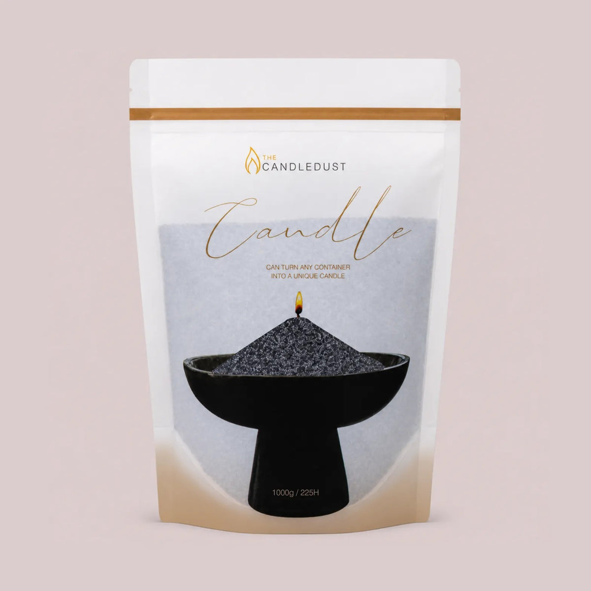Candledust Grey unscented pearled candle sand in a 1kg resealable refill pouch