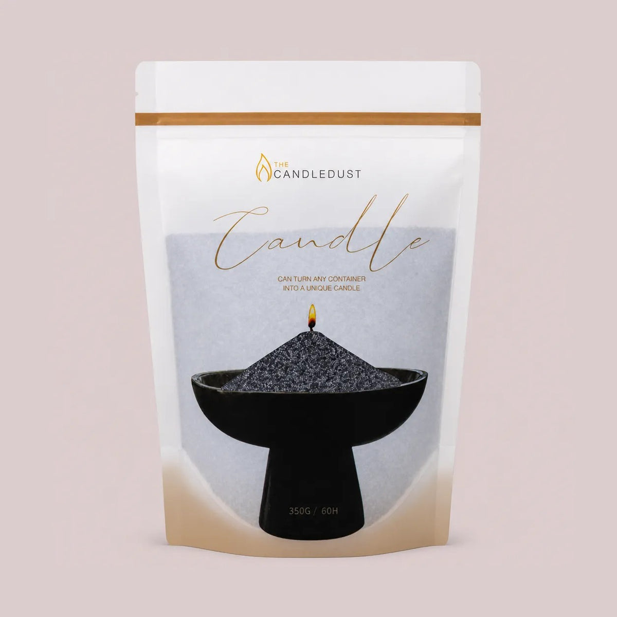 Candledust Grey unscented pearled candle sand in a 350g resealable refill pouch