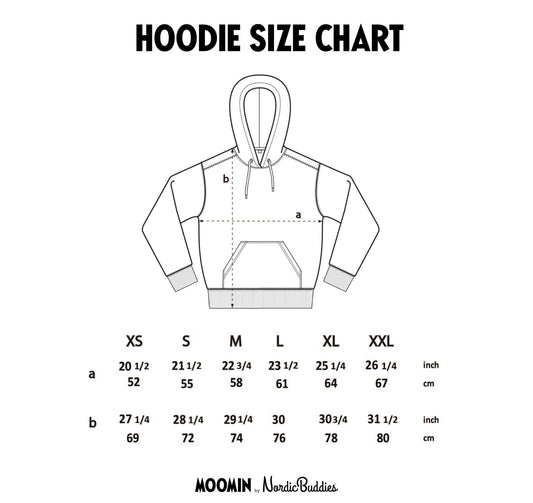 Size guide of Premium Hoodie Moomin - Green