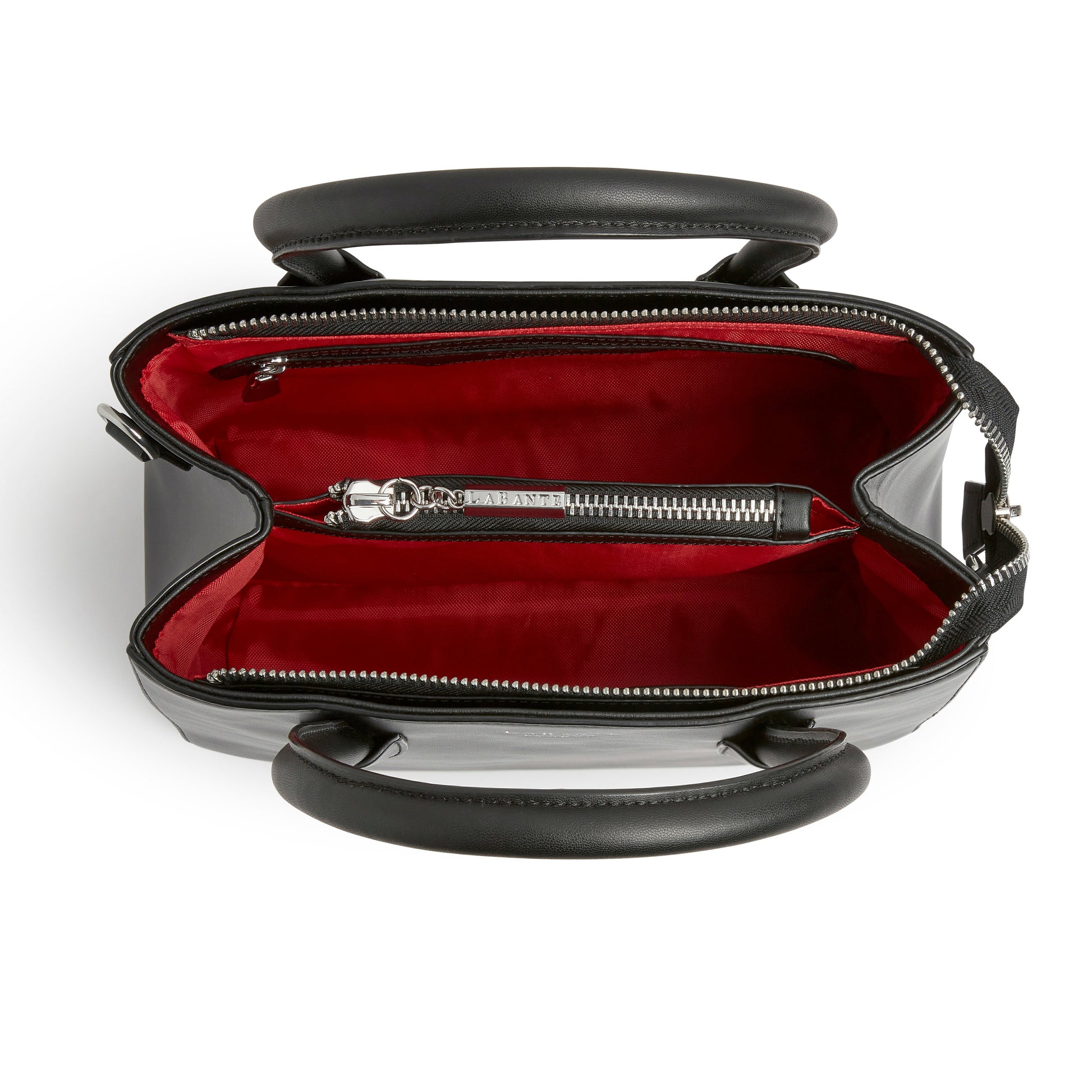 Internal view: Multi-pocket recycled interior of the Andes Vegan Tote Bag.