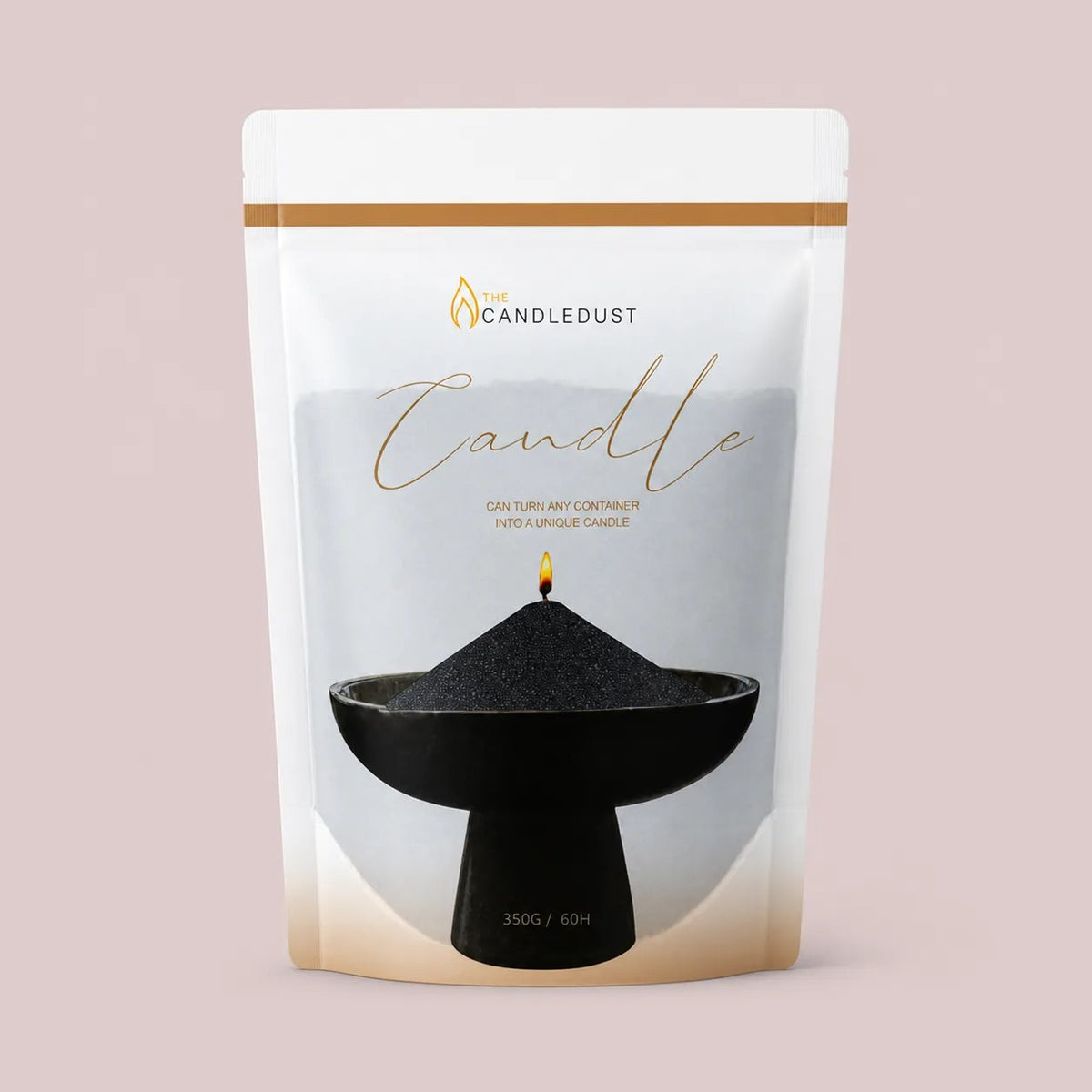 Candledust Black unscented pearled candle sand in an eco-friendly 350g resealable refill pouch