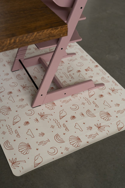 Kids Mealtime Floor Mat, Non-Slip & Waterproof - Palm Beach Terra