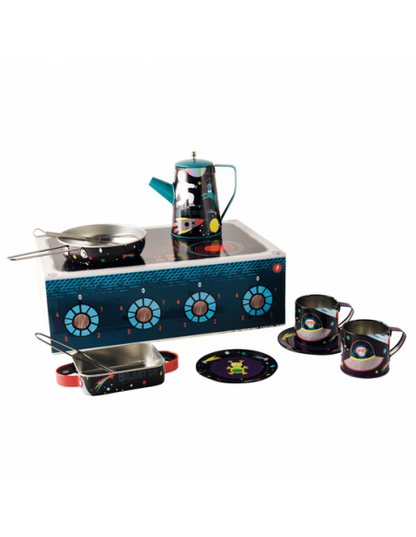 Unboxing of Floss and Rock Tea and Cooking Set for Kids - Space, interactive musical tea set for children, perfect for imaginative role-play and tea parties.