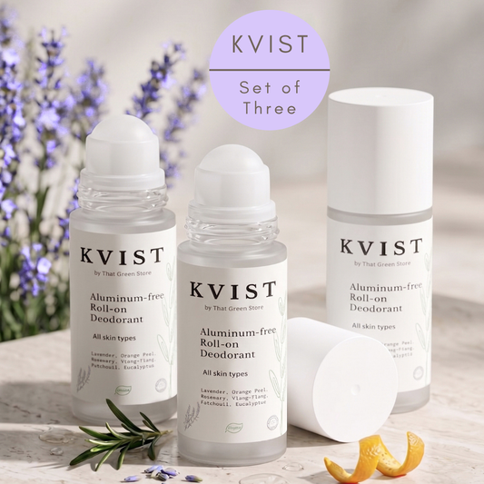 KVIST Pure & Fresh Deodorant Trio - 3 pack of natural aluminum-free roll-on deodorants