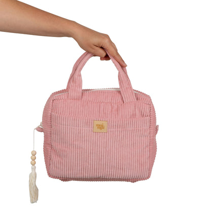 Handmade in Poland: OEKO-TEX certified Baby Pink cotton cosmetic pouch