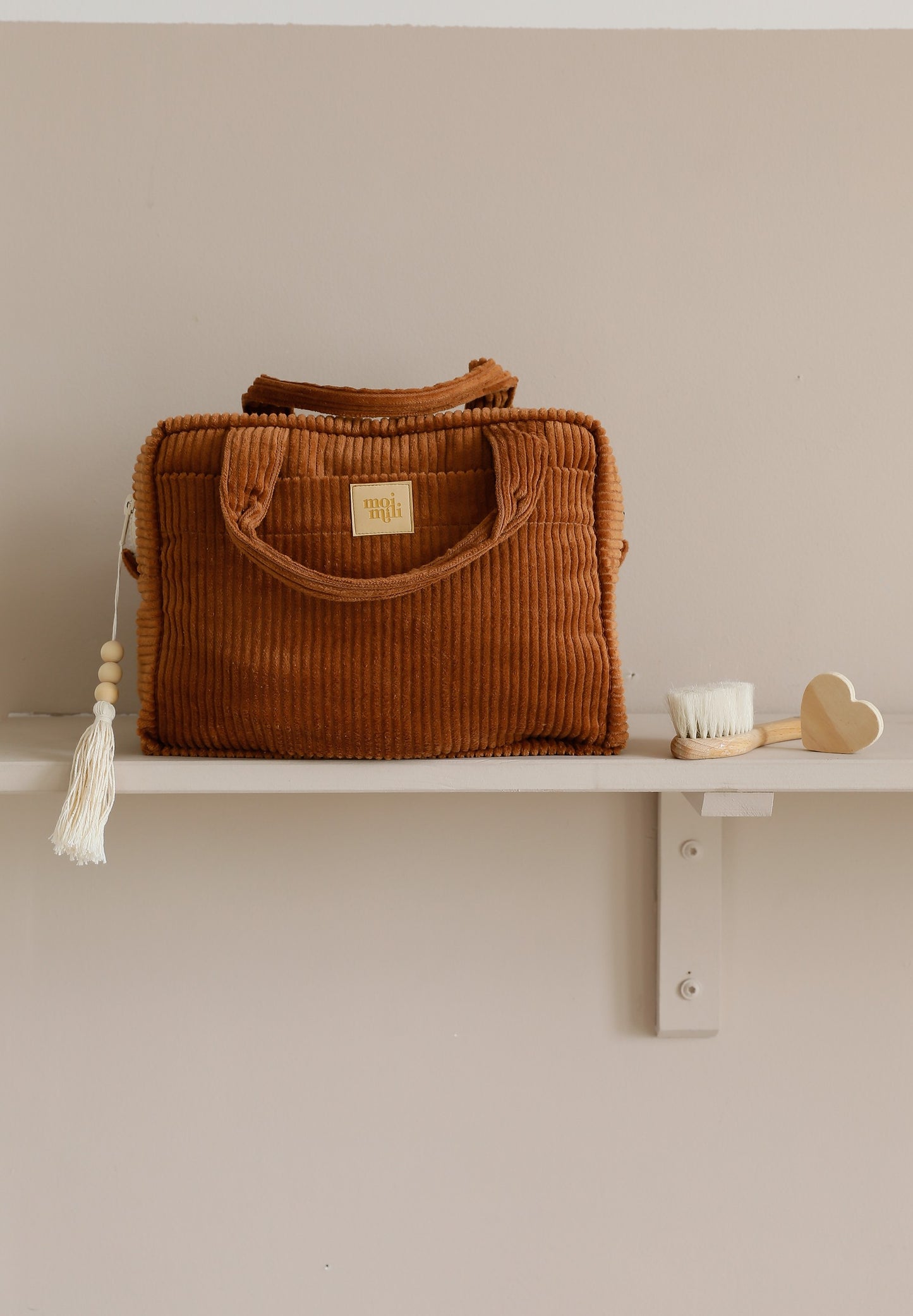 Handmade in Poland: Caramel Large Make-up Bag by Moi Mili  on Shelf 