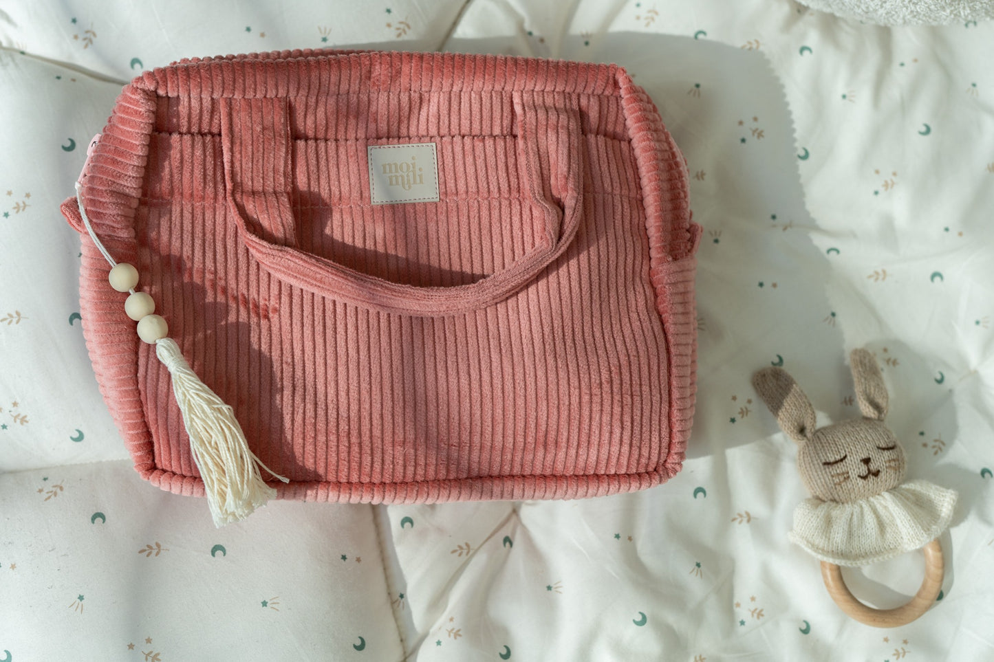 Waterproof inner lining detail of the Coral makeup bag