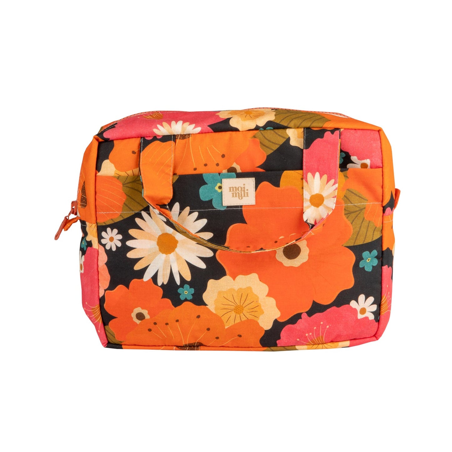 Moi Mili Make-Up Bag Set of 2 Picnic With Flowers - Floral duo-Large Pouch