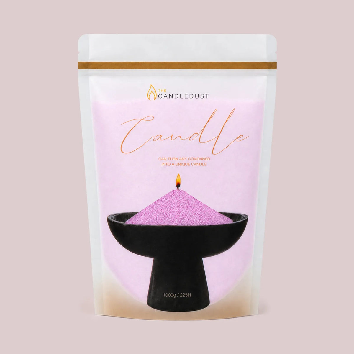 Candledust Lilac unscented pearled candle sand in a 1kg resealable refill pouch