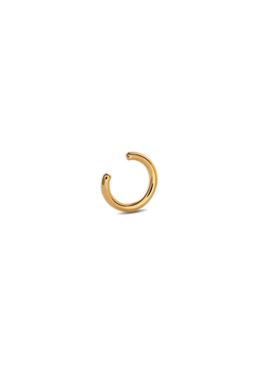 Minimalist gold Line Ear Cuff shown in detail on a neutral background.