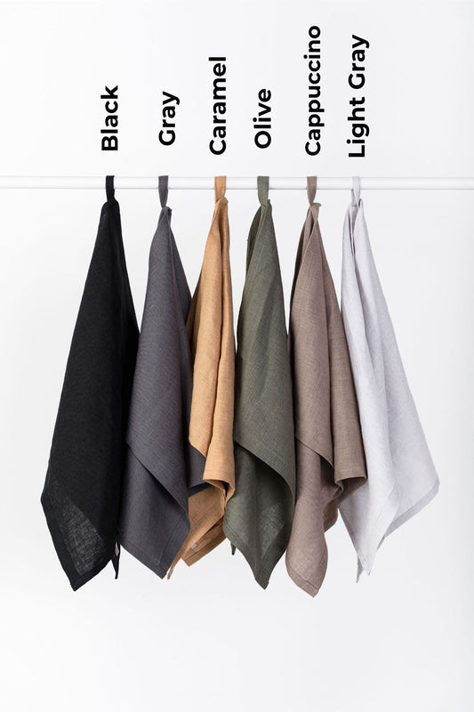 Ruffled European Linen Kitchen Towels in All Color Variants \| NUSS |