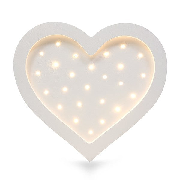 Little Lights Heart Lamp - Handmade wooden heart night light for nursery decor