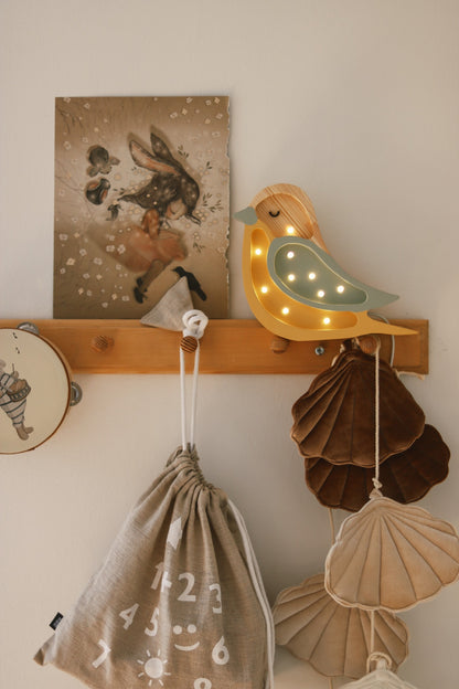 Little Lights mini singing bird shaped wall light