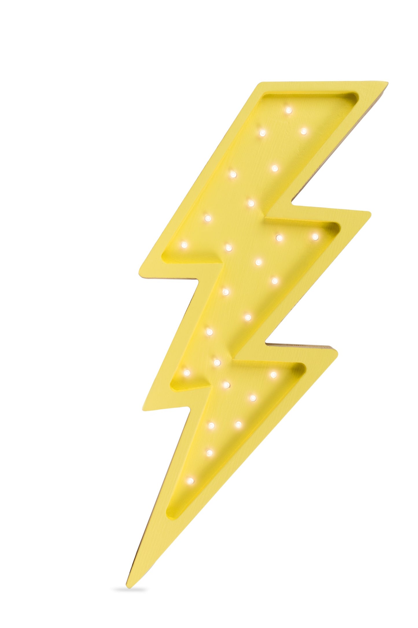 Little Lights yellow Bolt Lamp - Handmade wooden lightning bolt night light