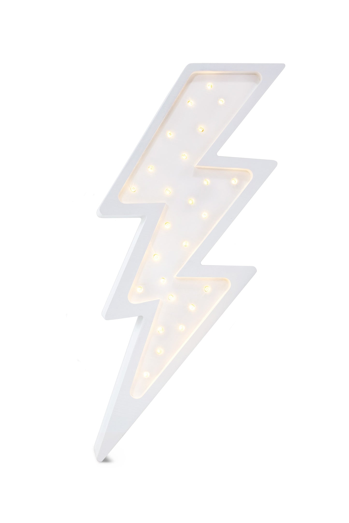 Little Lights white Bolt Lamp - Handmade wooden lightning bolt night light