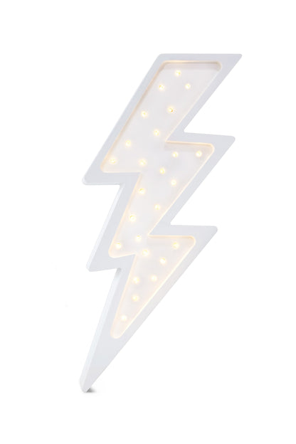 Little Lights white Bolt Lamp - Handmade wooden lightning bolt night light