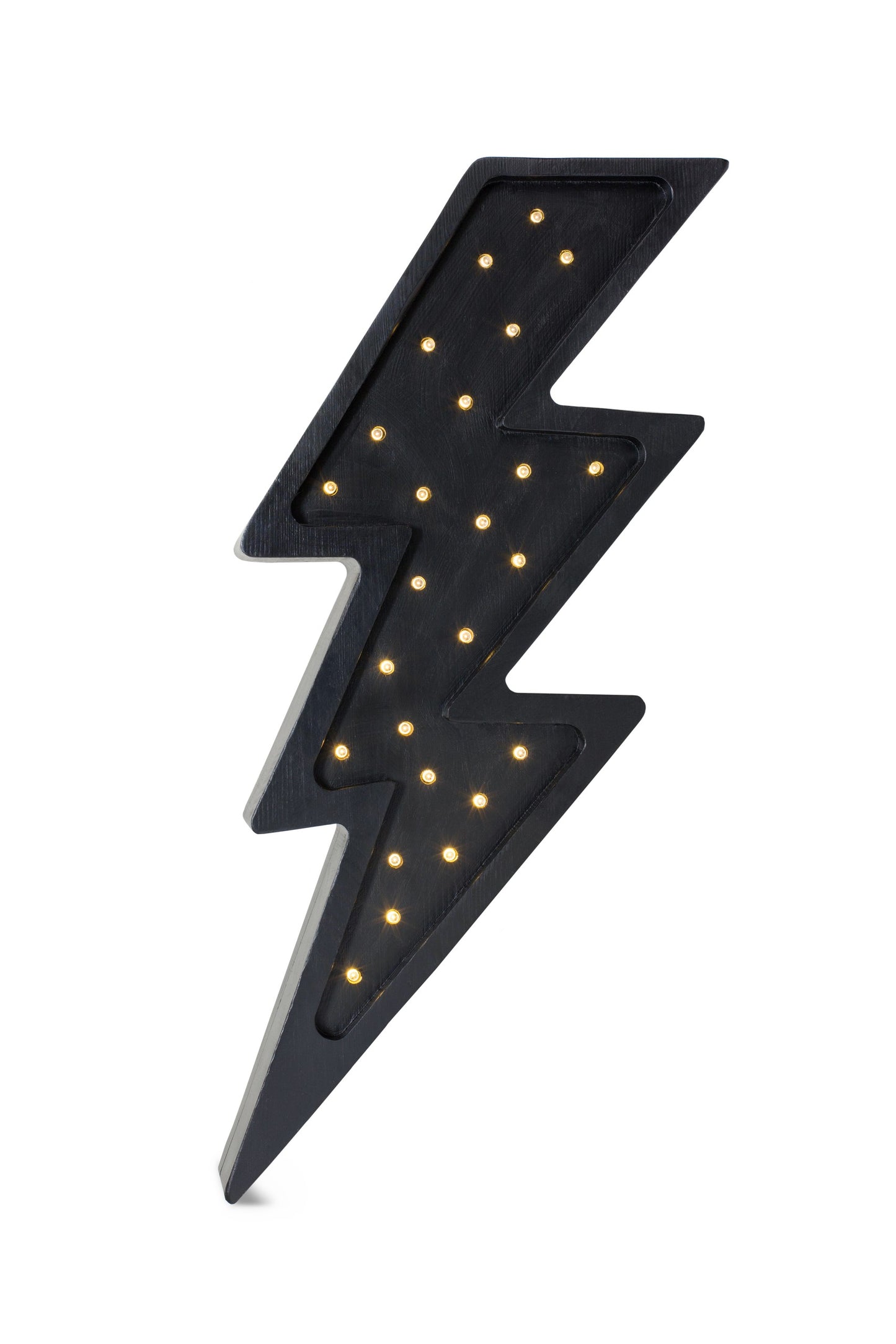 Little Lights black Bolt Lamp - Handmade wooden lightning bolt night light