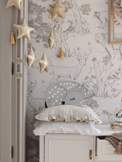 Woodland wooden deer night light for rustic nursery decor