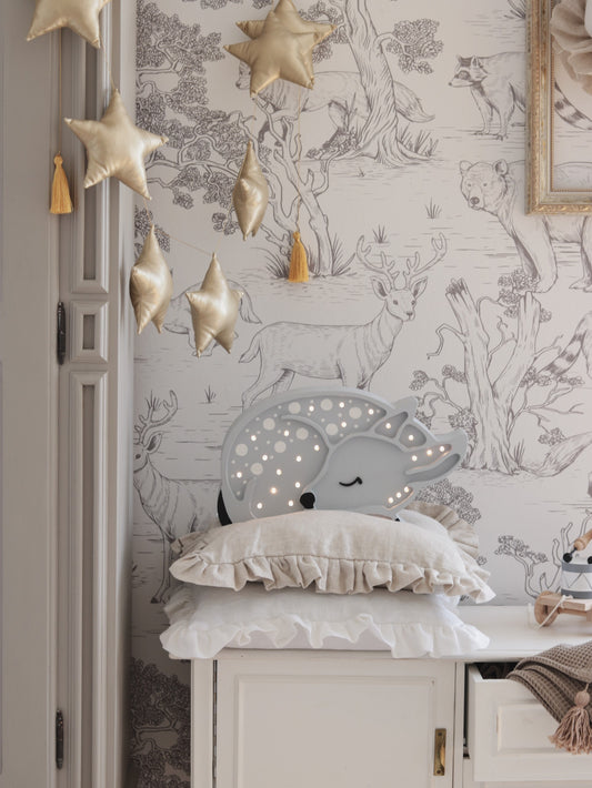Woodland wooden deer night light for rustic nursery decor